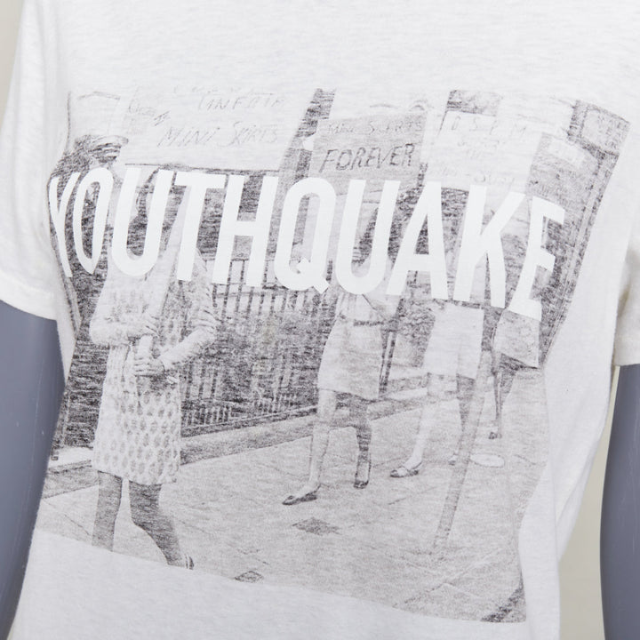 DIOR 2018 Youthquake off white cotton linen bee logo feminism activist tshirt
