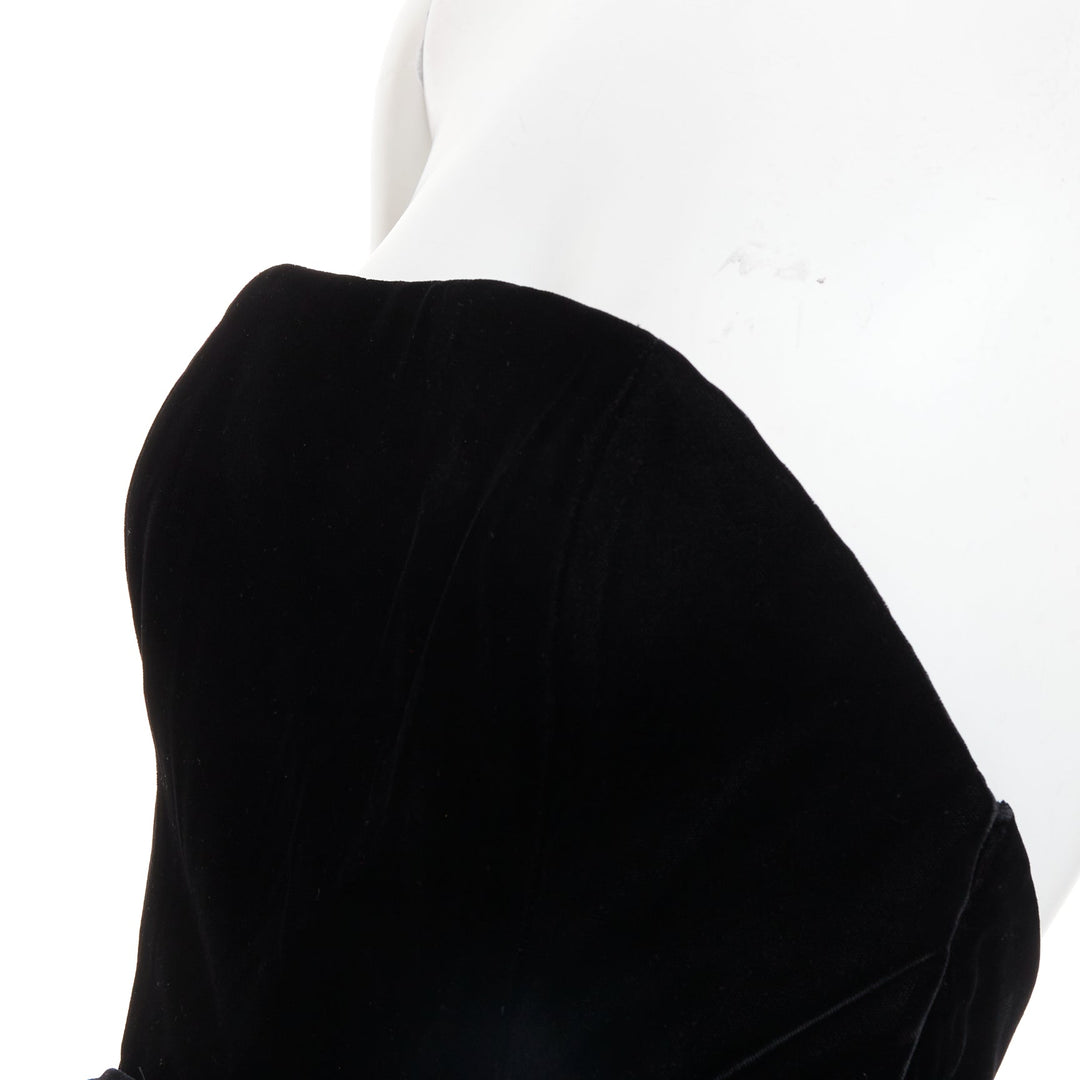 ALEXANDRE VAUTHIER COUTURE AW2020 Runway black velvet green velvet duchess  gown