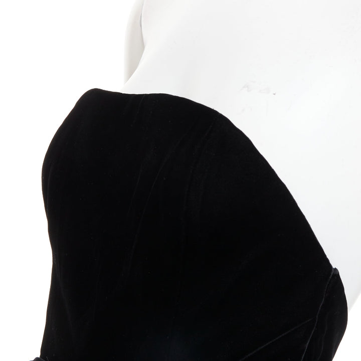 ALEXANDRE VAUTHIER COUTURE AW2020 Runway black velvet green velvet duchess  gown