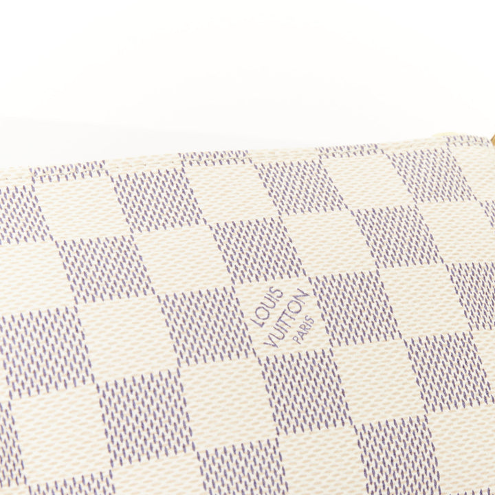 LOUIS VUITTON Mini Pochette Accessoires white damier azur canvas chain bag pouch