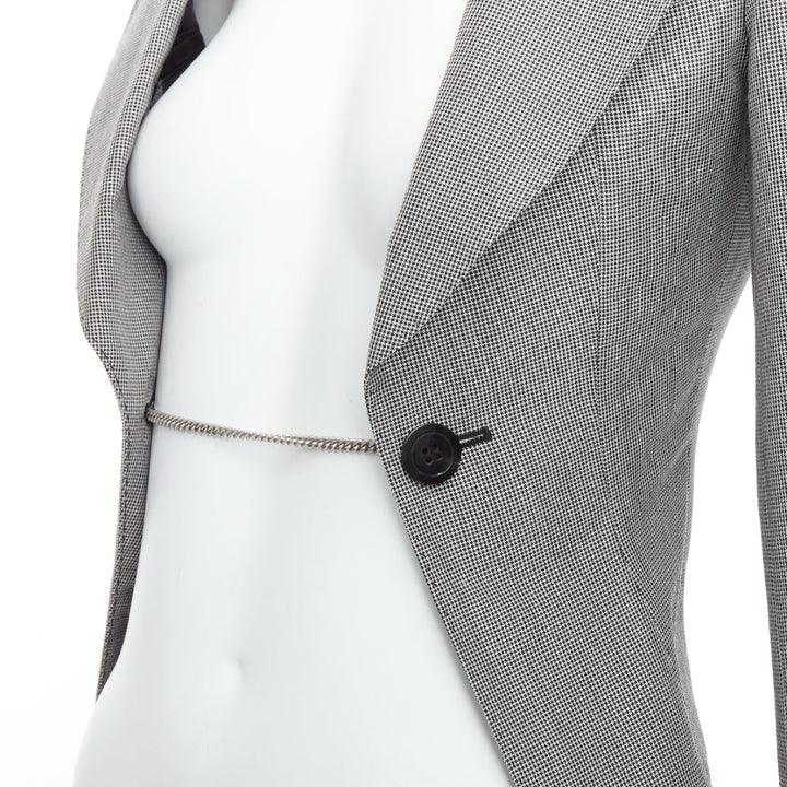 Female mannequin wearing Junya Watanabe 2009 Runway Grey Wool Women Blazers in Size  S | Available at JHROP