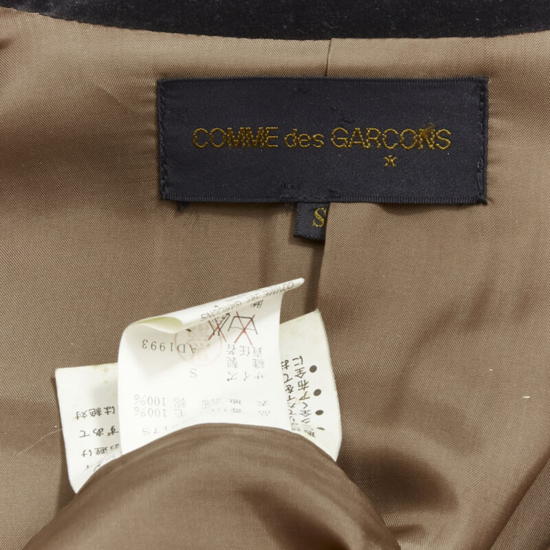 COMME DES GARCONS 1993 Runway Vintage herringbone reconstructed sleeve coat S