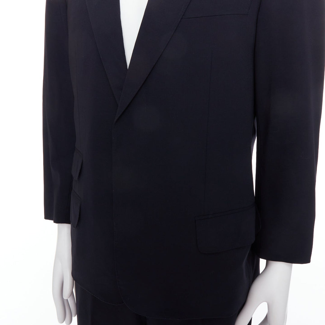 GUCCI Tom Ford Vintage navy wool GG monogram lined blazer IT50 L