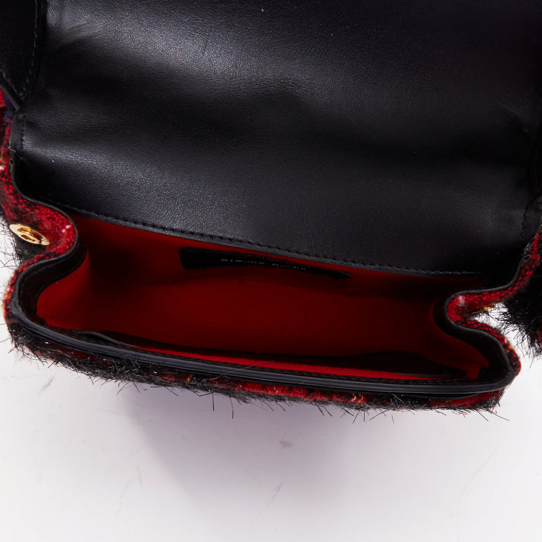 SIMONE ROCHA 2018 Tartan Sling Bag Mini plaid metallic pearl shoulder bag