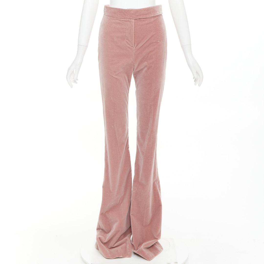 ALEXANDRE VAUTHIER blush pink velvet high waisted extra flare pants