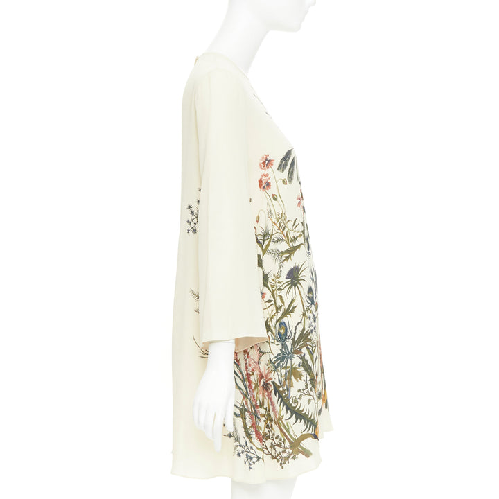 CHRISTIAN DIOR 2020 Jardin Champetre Sauvage cream silk floral dress FR34 XS