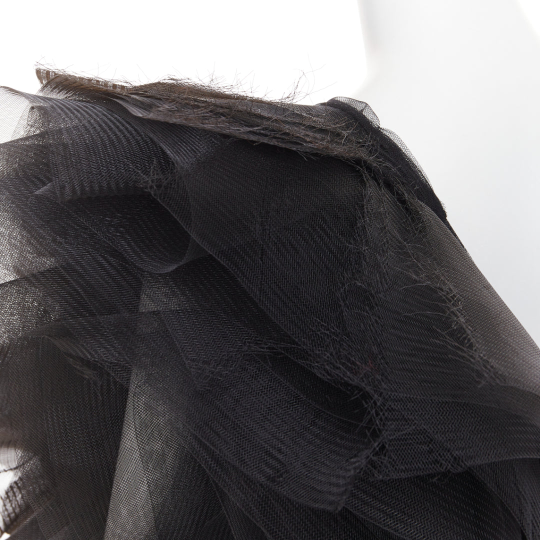 rare ALEXANDRE VAUTHIER COUTURE SS2014 Runway black stiff tulle train gown