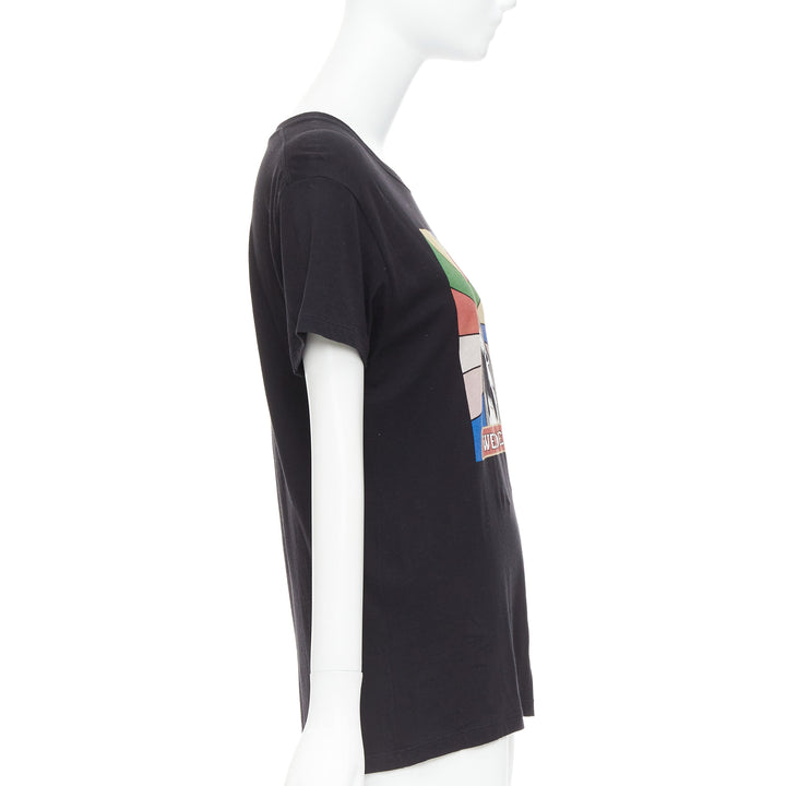 SAINT LAURENT 2016 Sweet Dreams black shark rainbow cotton tshirt XS