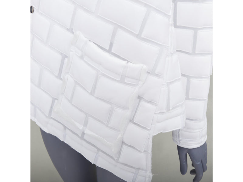 COMME DES GARCONS Homme Plus 2018 white brick sheer overlay quilted jacket XS