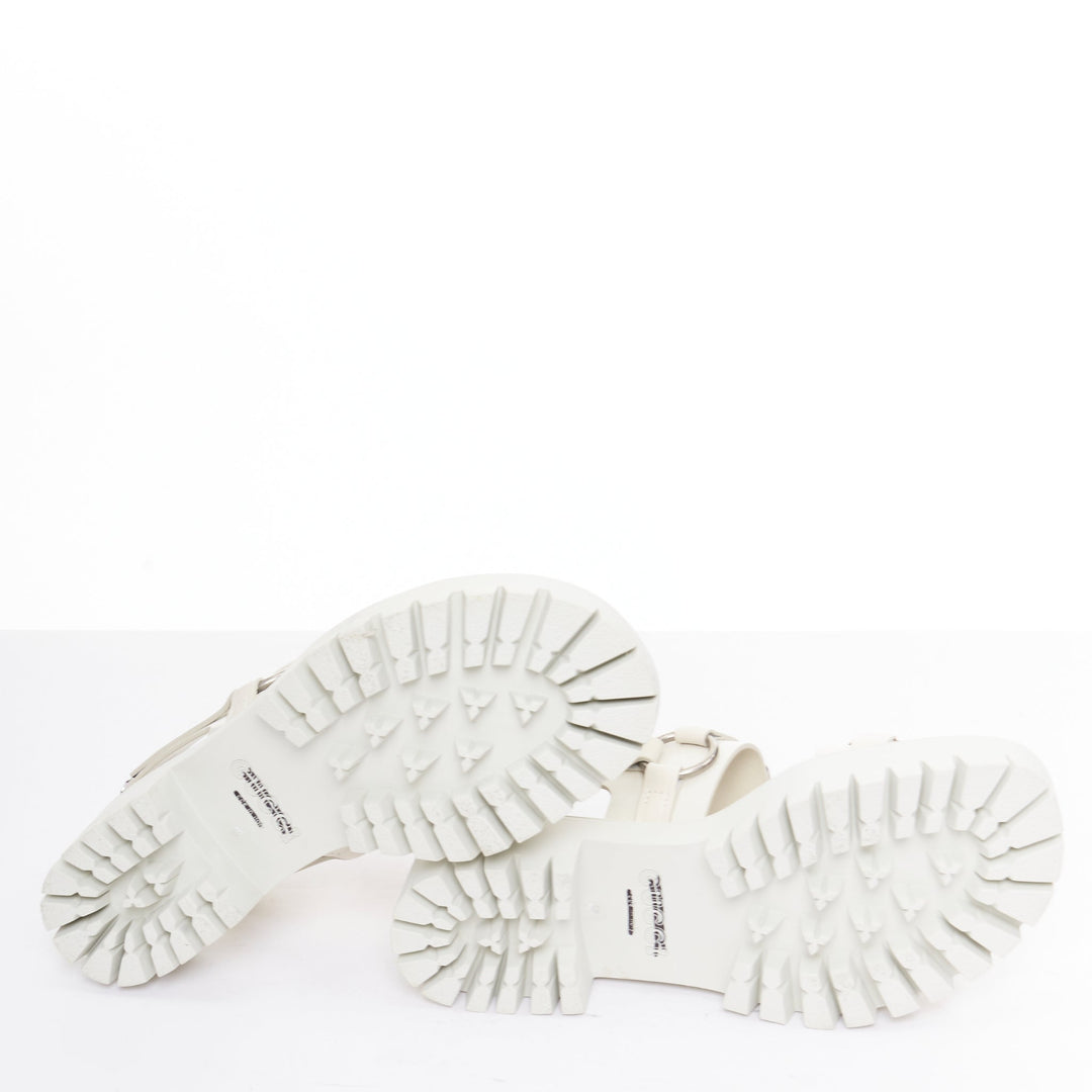 GUCCI Bria mystic white calf horsebit lug sole dad sandals EU37