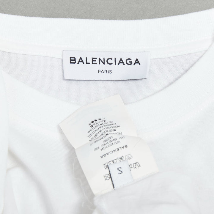 BALENCIAGA Demna 2017 white BB mode logo kimono sleeve tshirt S