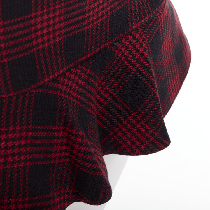 RED VALENTINO red black houndstooth checked flared mini skort IT38 XS