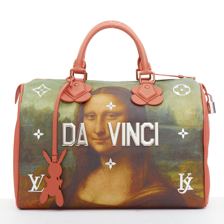 LOUIS VUITTON 2017 Jeff Koons Masters Da Vinci Mona Lisa Speedy 30 bag