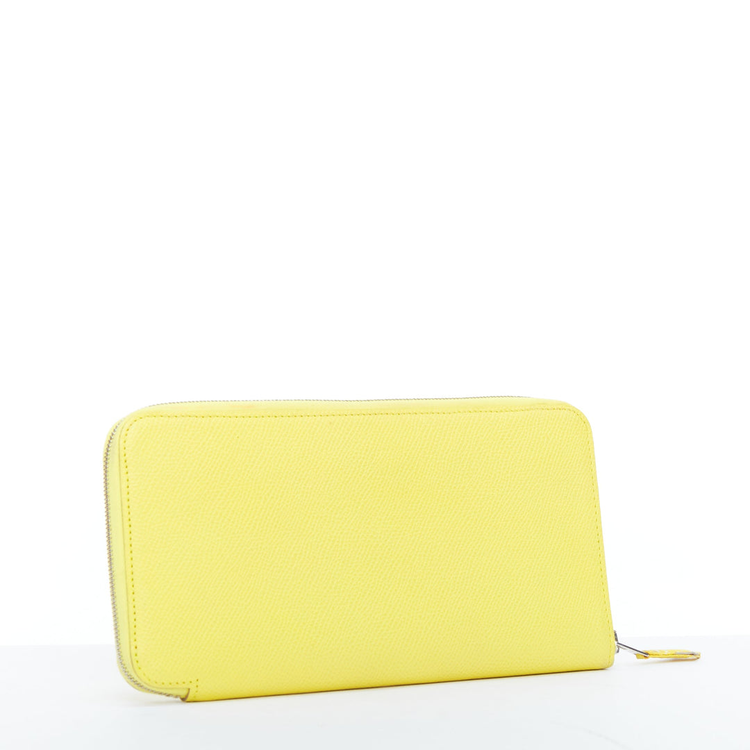 HERMES Azap Jaune Citron yellow epsom leather classique long wallet