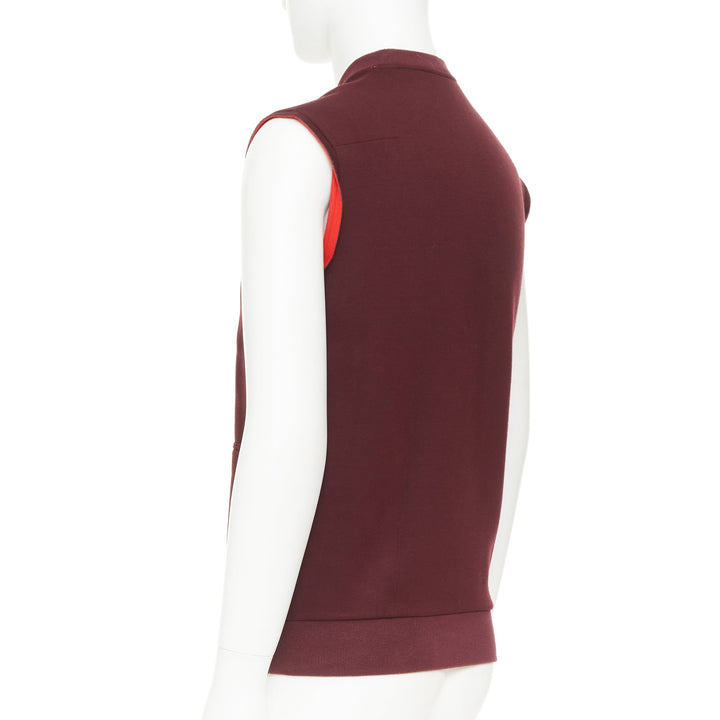 DIOR HOMME 2018 Late Night Paris burgundy neoprene sleeveless sweatshirt XS