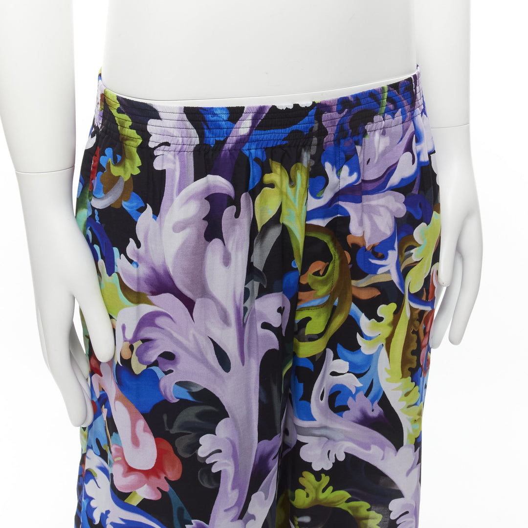VERSACE 2021 Runway Baroccoflage floral baroque wide shorts IT46 S