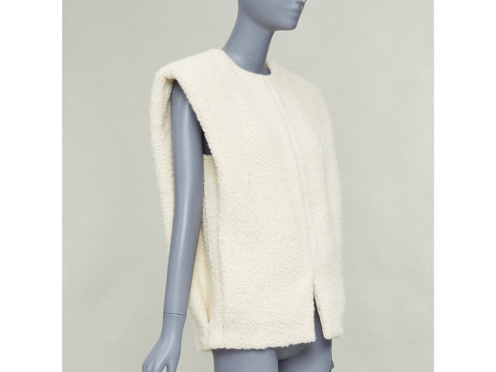 ISABEL MARANT Gwendalia cream wool boucle boxy vest gilet FR34 XS