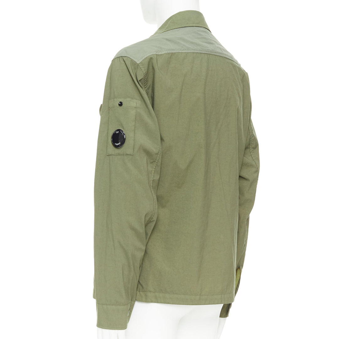 CP COMPANY 101A Taylon P olive green garment dye pocketed overshirt jacket L