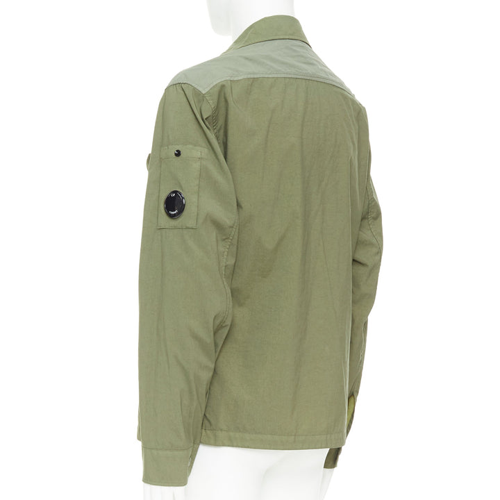 CP COMPANY 101A Taylon P olive green garment dye pocketed overshirt jacket L