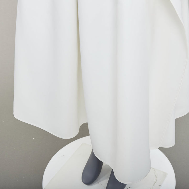 MATICEVSKI 2020 Fondness cream crepe pleated front drape hi low full skirt AU8 S