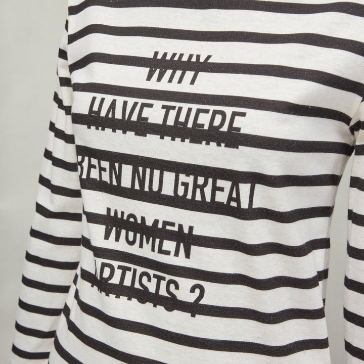 DIOR 2018 Runway No Great Women Artists striped cotton linen striped tshirt XS