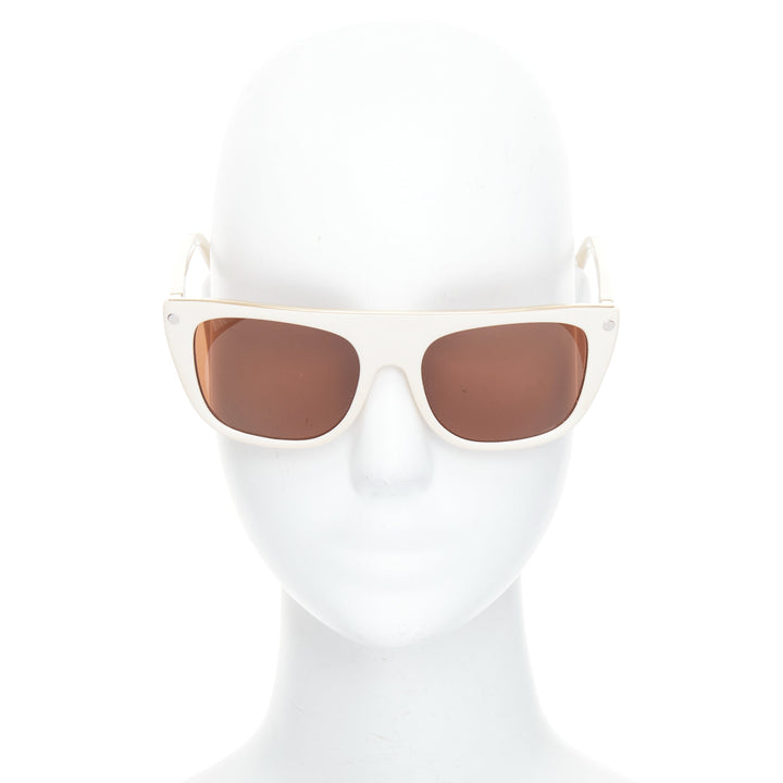 GIVENCHY SGV883 cream acetate gold top logo sunglasses