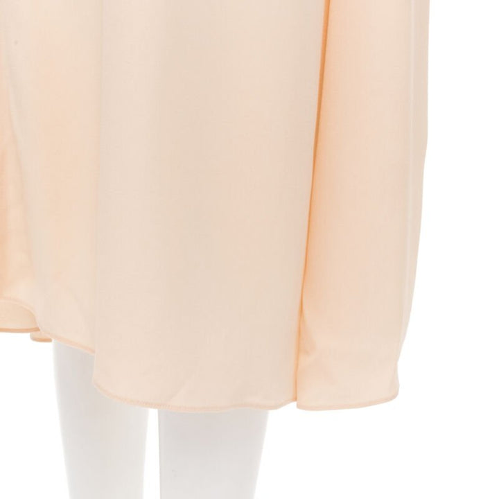 MARNI 2019 peach pleated collar round sleeve short sleeve midi dress IT36 XS