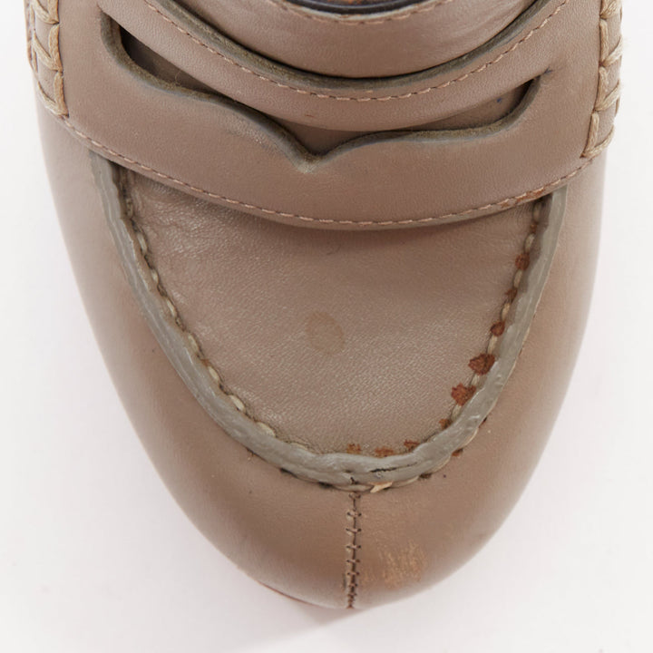 rare BALENCIAGA Vintage grey leather colourful wooden block heel loafer EU37