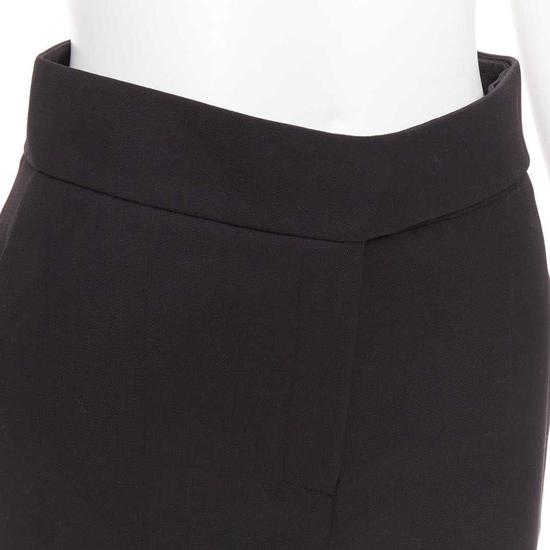 ALEXANDRE VAUTHIER black wool blend high waisted slim leg cropped pants