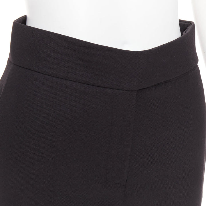 ALEXANDRE VAUTHIER black wool blend high waisted slim leg cropped pants
