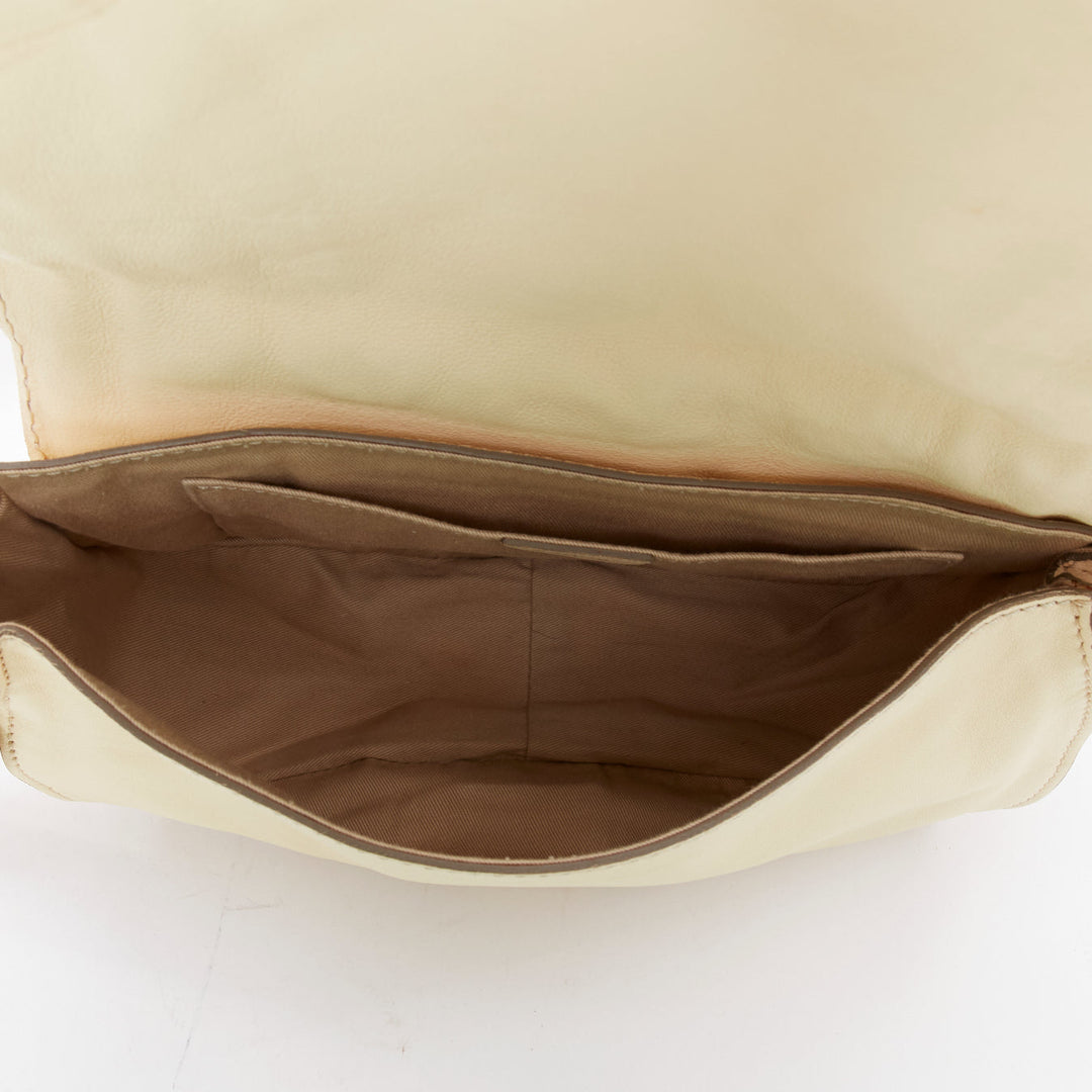 CHLOE Marcie Lock beige leather gold hardware half saddle crossbody bag