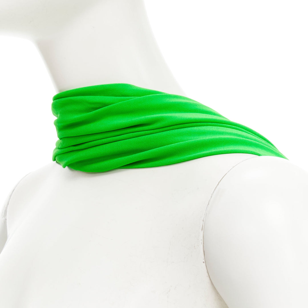 BALENCIAGA 2019 Runway green draped wrap bustier halter top FR36 S