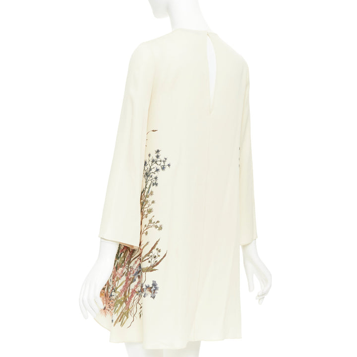 CHRISTIAN DIOR 2020 Jardin Champetre Sauvage cream silk floral dress FR34 XS