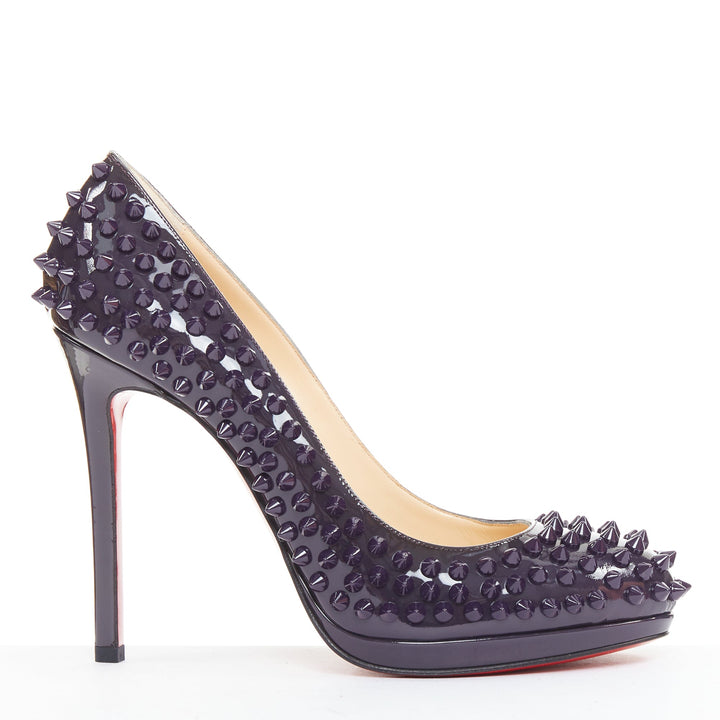 CHRISTIAN LOUBOUTIN Neofilo Spikes 120 Patent iris purple spikes platform EU38