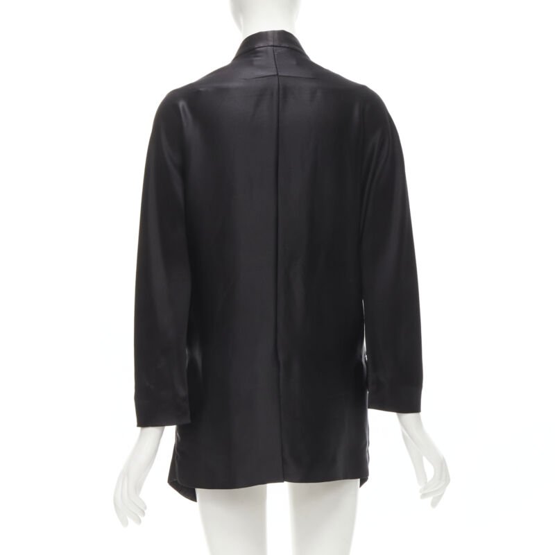 GIVENCHY Riccardo Tisci silk black cut out collar kimono robe blazer FR34 XS