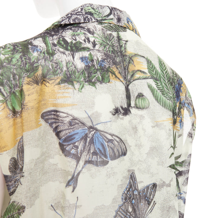 DIOR Dioriviera  Toile de Jouy Palms forest animal print cotton shirt FR36 S