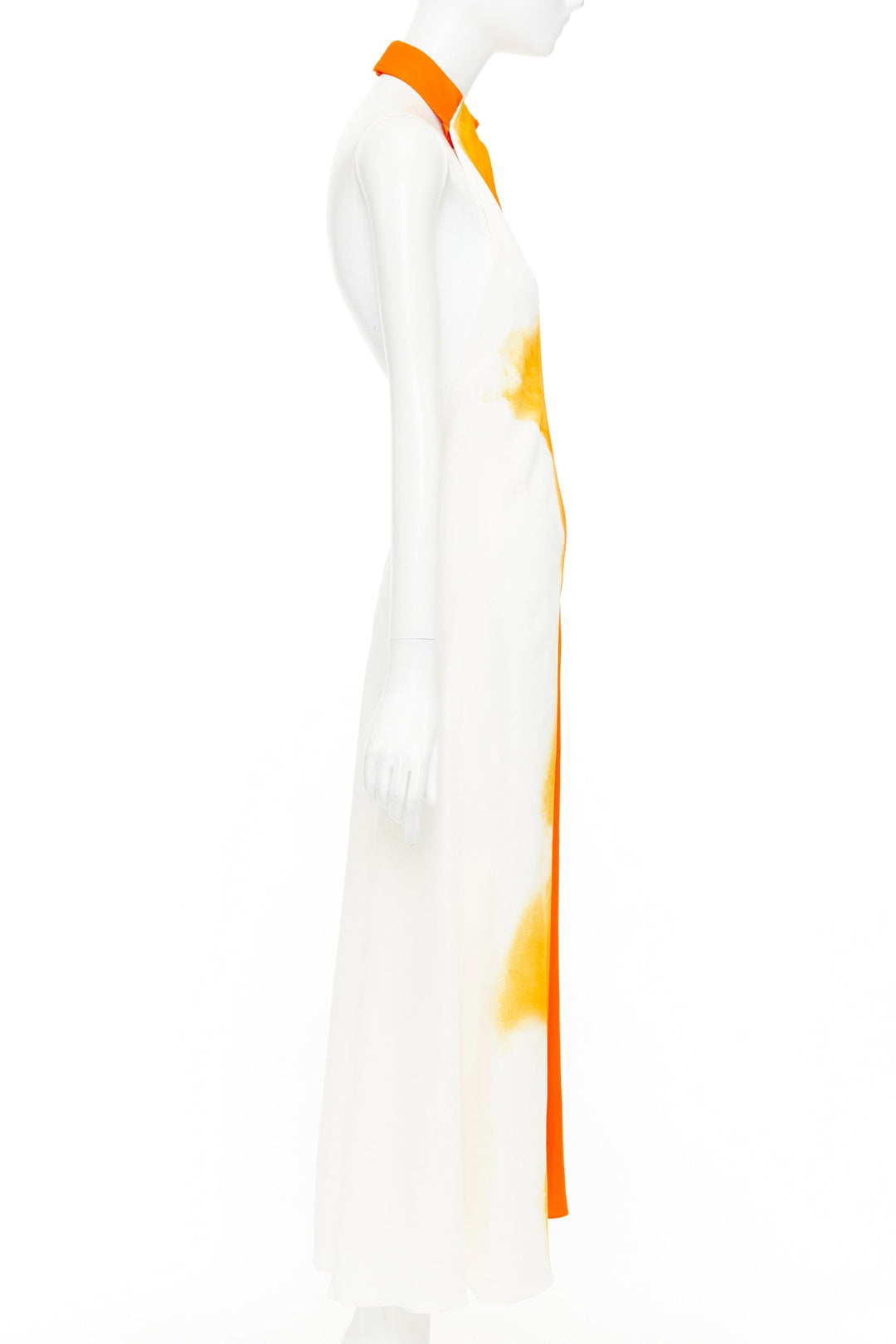 FERRAGAMO Maximilian Davis 2023 Runway orange sunset silk halter dress IT38 XS