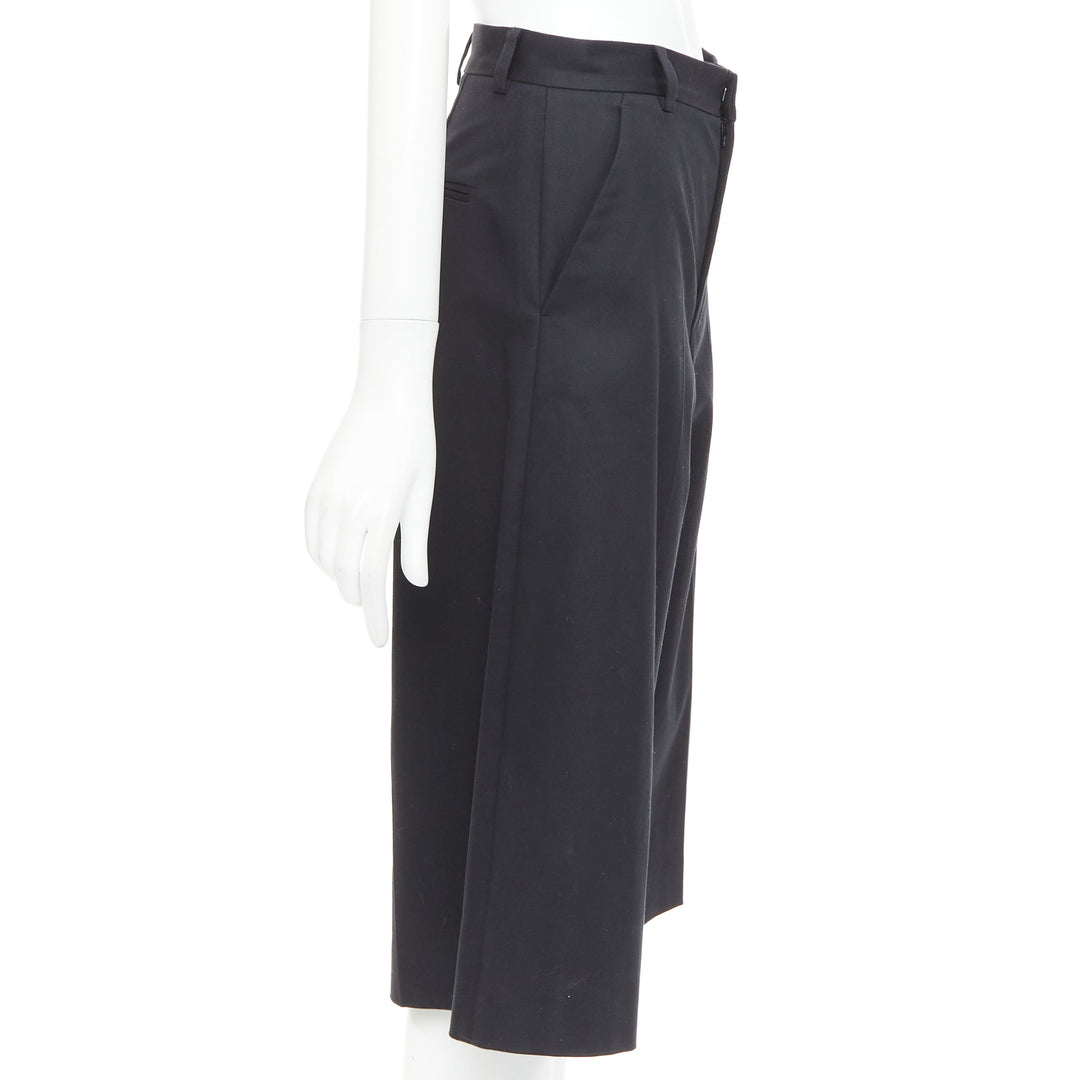 RED VALENTINO black cotton blend high waisted culottes bermuda shorts IT38 XS