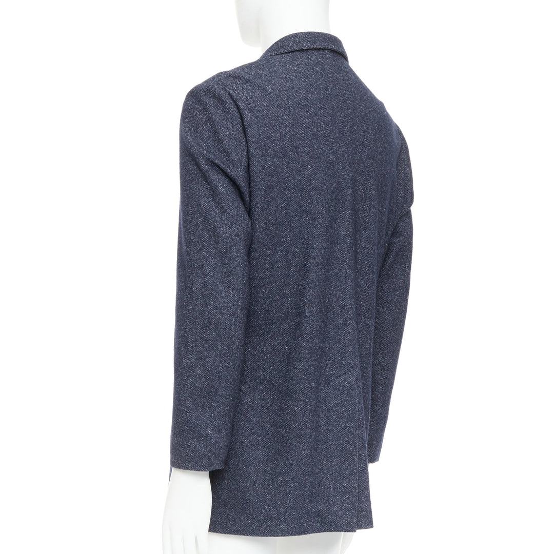 LORO PIANA navy cashmere linen unstructured sport coat blazer IT52 XL