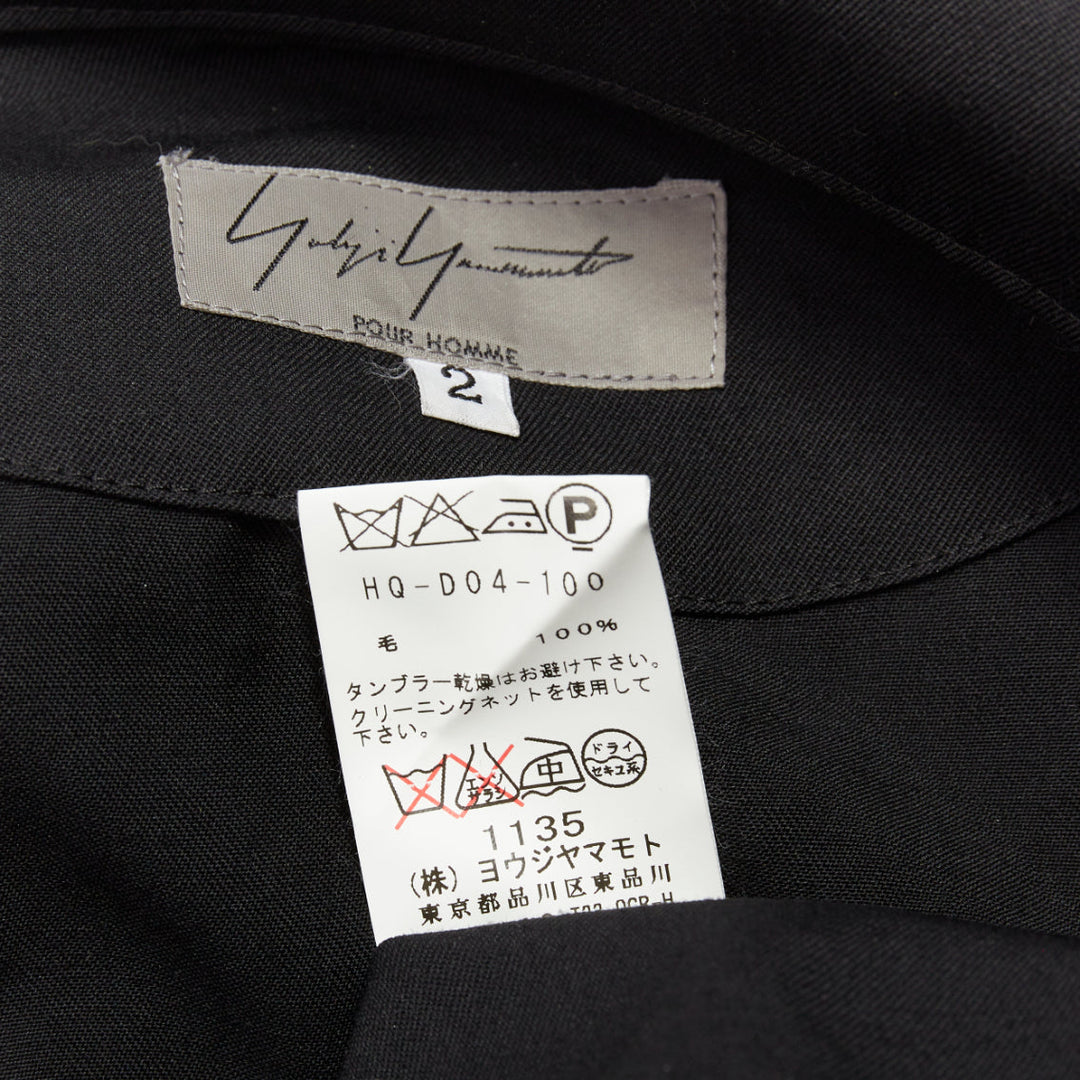 YOHJI YAMAMOTO HOMME black lightweight wool pocket cargo overall jumpsuit JP2 M
