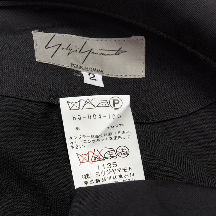 YOHJI YAMAMOTO HOMME black lightweight wool pocket cargo overall jumpsuit JP2 M