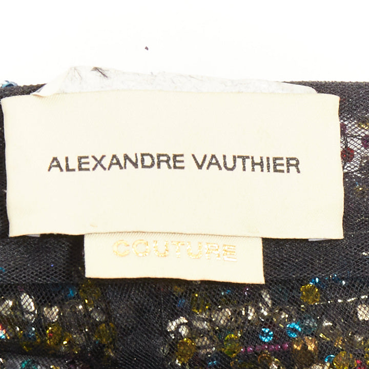 rare ALEXANDRE VAUTHIER COUTURE SS2021 Runway Lesage crystal feather flare pant