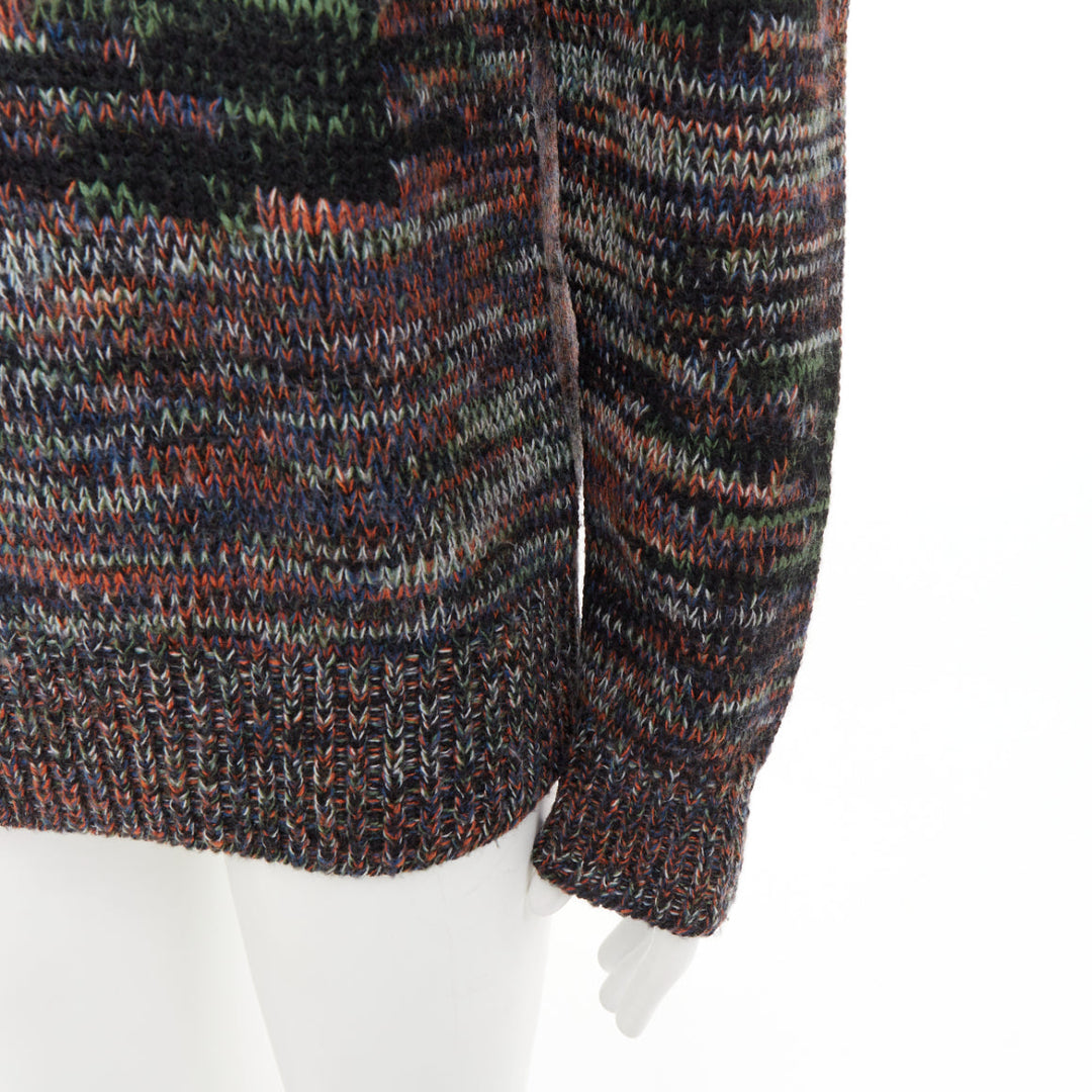 BOTTEGA VENETA speckle grunge beat 100% wool melange pullover sweater IT52 XL