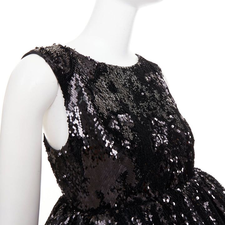 ALEXANDRE VAUTHIER COUTURE SS2025 Runway black sequinned tulle puff bubble dress