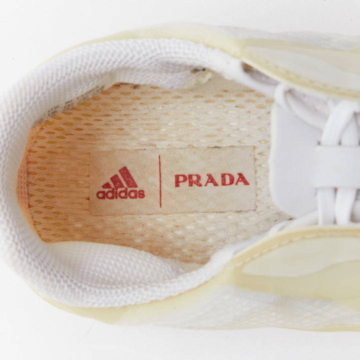 PRADA ADIDAS Luna Rossa 21 white clear rubber mesh sneakers US6.5 EU36.5