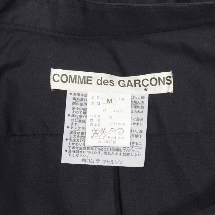 vintage COMME DES GARCONS 1992 black deconstructed magic tape wrap shirt M