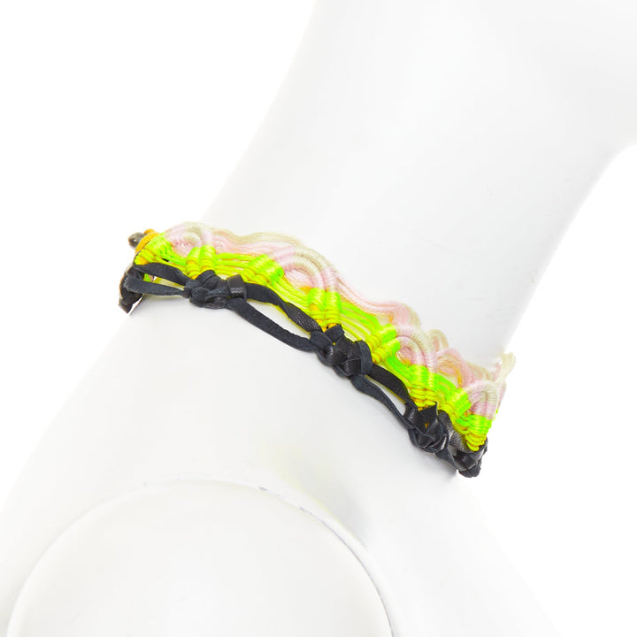 rare SAINT LAURENT Hedi Slimane 2015 Runway Surf Sound leather braided necklace