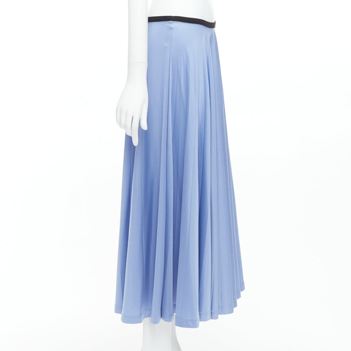 OLD CELINE Phoebe Philo sky blue pleated black waistband skirt FR34 XS