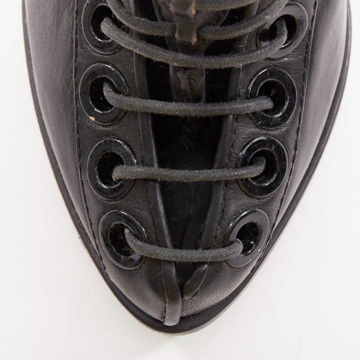 GIVENCHY Runway black corset laced up gladiator ankle boots EU40