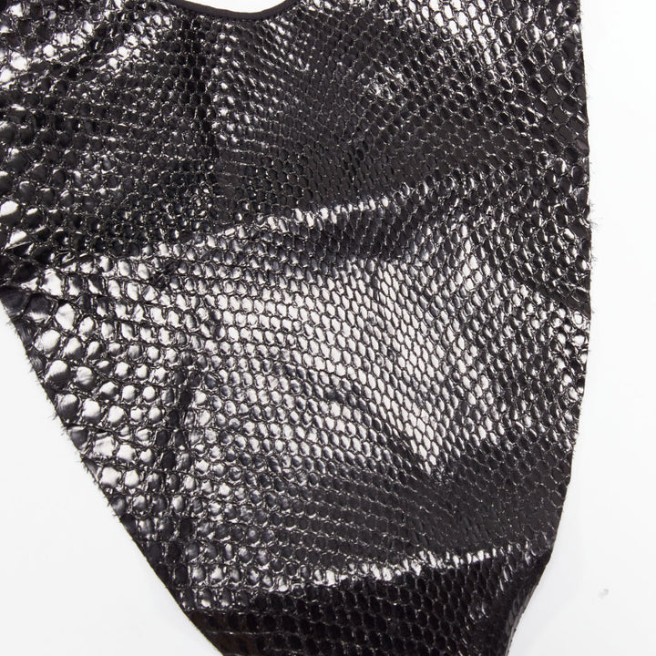 MAISON MARGIELA 2011 black scaled leather bib collar One Size